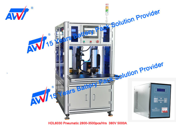 Máy hàn điểm pin Lithium tự động AWT Mặt đôi 18650 32650 HDL6030 Khí nén 2800-3500 chiếc / giờ 380V 5000A